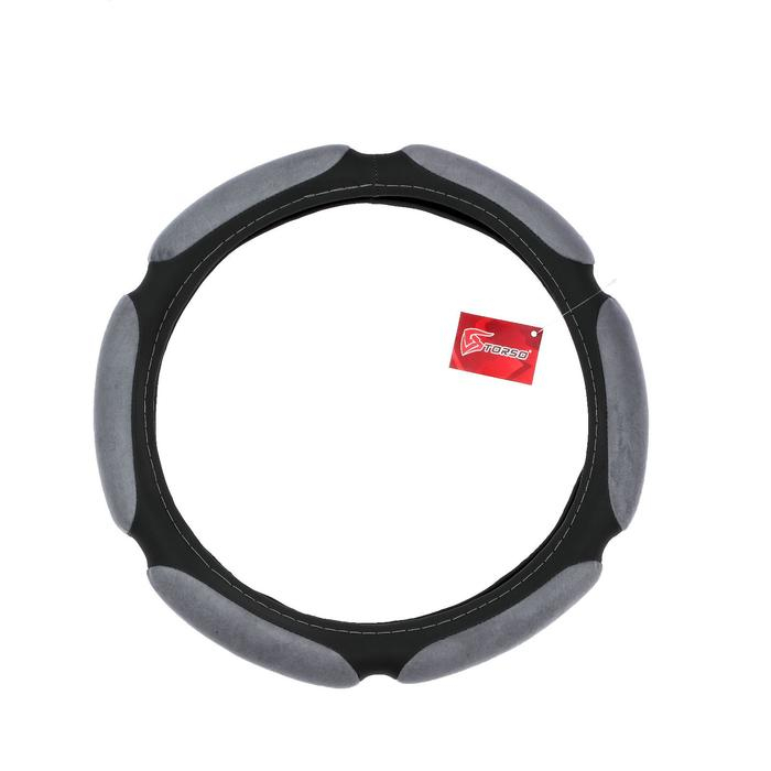 Оплетка на руль TORSO, велюр, размер 38 см, серый Оплетка на руль TORSO, велюр, размер 38 см, серый