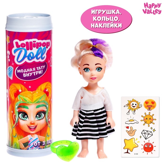Куколка-сюрприз Lollipop doll с татуировками, МИКС Куколка-сюрприз Lollipop doll с татуировками, МИКС