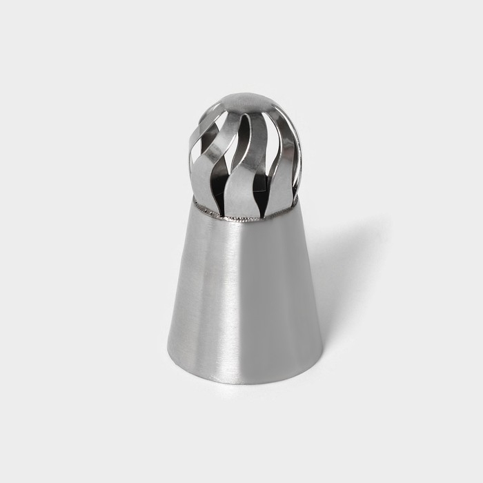Насадка кондитерская «Сфера.Прорези изогнутые», d=3 см, выход 2,3 см, нержавеющая сталь Насадка кондитерская «Сфера.Прорези изогнутые», d=3 см, выход 2,3 см, нержавеющая сталь