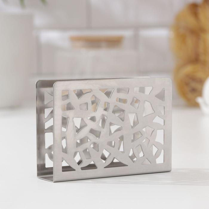 Салфетница из нержавеющей стали «Витрина», 12,5×3,2×8,5 см Салфетница из нержавеющей стали «Витрина», 12,5×3,2×8,5 см