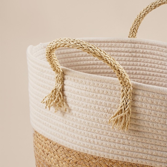 Корзина для белья плетеная круглая SL Home Orden, 35×40 см, хлопок, гиацинт Корзина для белья плетеная круглая SL Home Orden, 35×40 см, хлопок, гиацинт