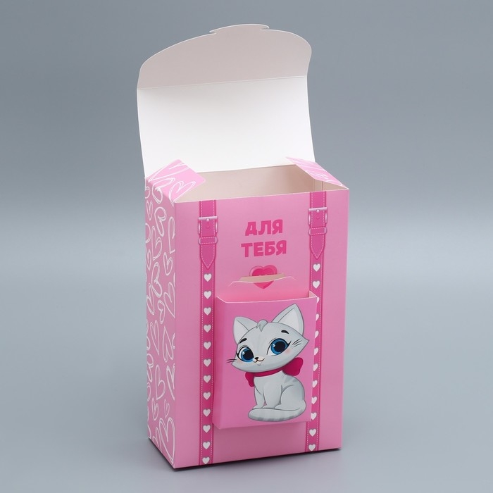Коробка подарочная формовая, упаковка, «Для тебя», 14 х 22 х 7 см Коробка подарочная формовая, упаковка, «Для тебя», 14 х 22 х 7 см