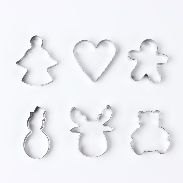 Новый год. Набор форм для печенья «Новогодние вкусняшки», 6 шт Новый год. Набор форм для печенья «Новогодние вкусняшки», 6 шт