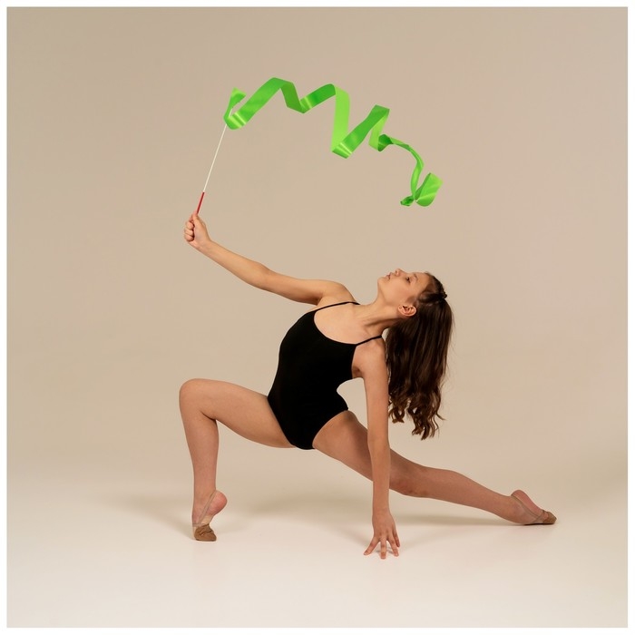 Лента для художественной гимнастики с палочкой Grace Dance, 4 м, цвет зелёный Лента для художественной гимнастики с палочкой Grace Dance, 4 м, цвет зелёный