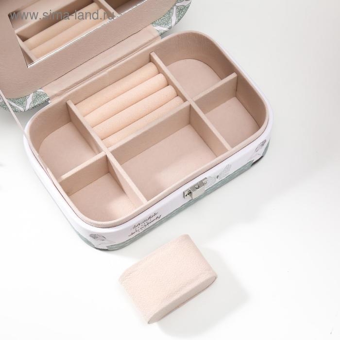 Шкатулка кожзам под часы 1 отделение и бижутерию  Шкатулка кожзам под часы 1 отделение и бижутерию "Девушка-весна у моря" 7х20х14 см