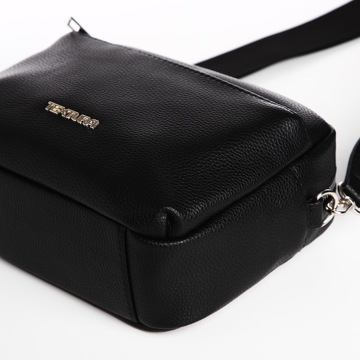 Сумка женская через плечо TEXTURA, маленький размер, цвет чёрный Сумка женская через плечо TEXTURA, маленький размер, цвет чёрный
