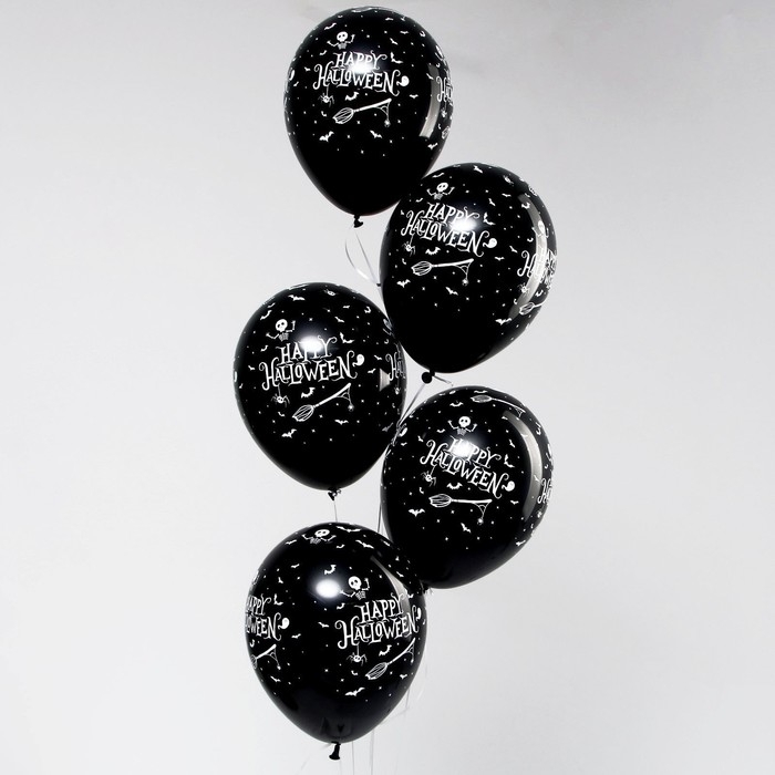 Воздушный шар латексный 12 Воздушный шар латексный 12" «Хеллоуин», пастель, цвет чёрный, 25 шт.
