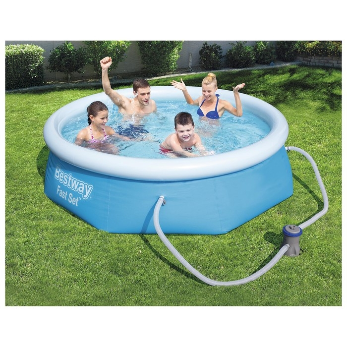Бассейн надувной Fast Set, 244 х 66 см, фильтр-насос, от 6 лет, 57268 Bestway Бассейн надувной Fast Set, 244 х 66 см, фильтр-насос, от 6 лет, 57268 Bestway