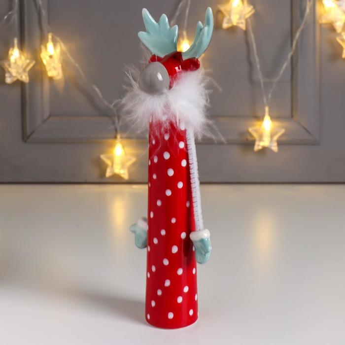 Сувенир керамика Сувенир керамика "Высокий лось" красный с бирюзовыми рогами 22,3х5х6,3 см