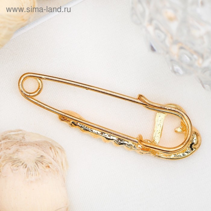 Булавка малая Булавка малая "Сердце", 3,5 см, цвет белый в золоте