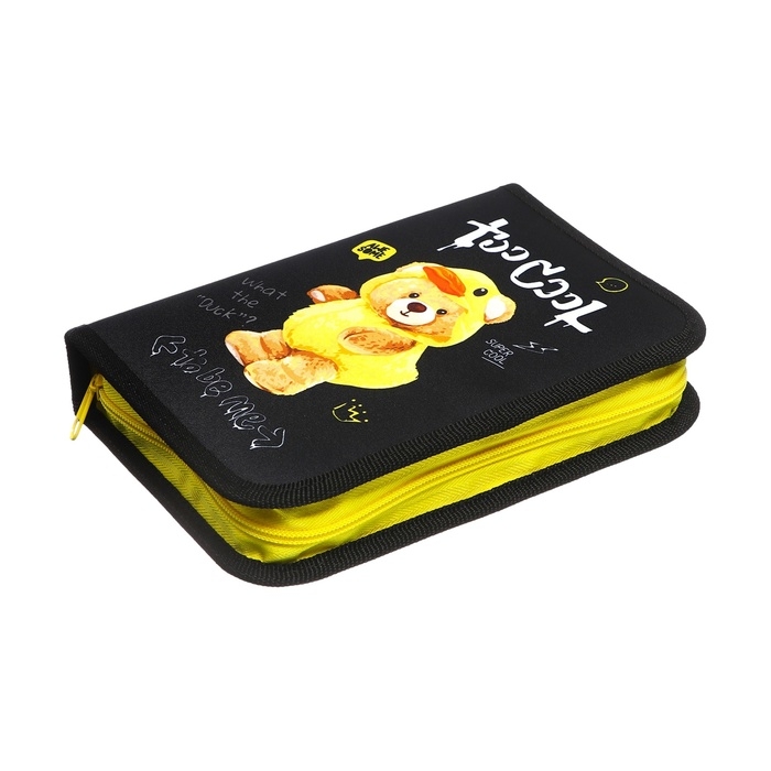 Пенал 1 секция, 140 х 200 х 40 мм, 2 откидные планки, тканевый, ПКТ 09-20 Пенал 1 секция, 140 х 200 х 40 мм, 2 откидные планки, тканевый, ПКТ 09-20 "Мишка Кря"