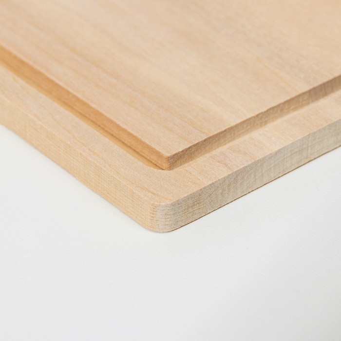 Доска разделочная деревянная  Доска разделочная деревянная "Прямоугольник" с желобом 26х18х0,8 см береза