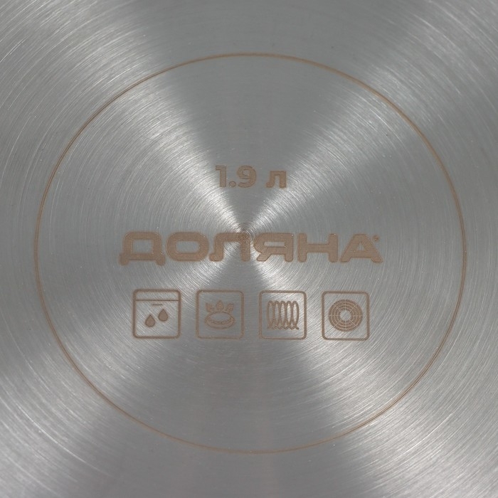 Кастрюля из нержавеющей стали «Грейт», 1,9 л, капсульное дно, индукция Кастрюля из нержавеющей стали «Грейт», 1,9 л, капсульное дно, индукция