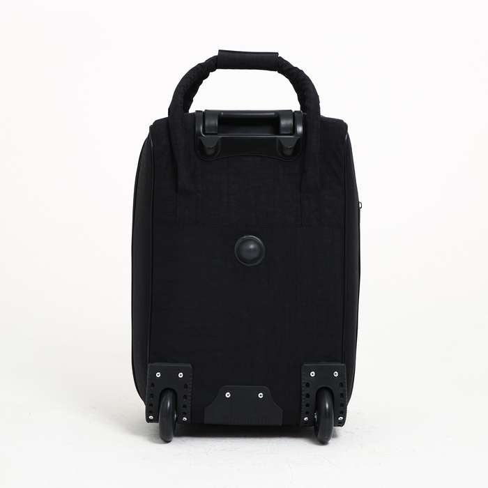 Чемодан малый 37 л (S) с сумкой, отдел на молнии, с расширением, цвет чёрный