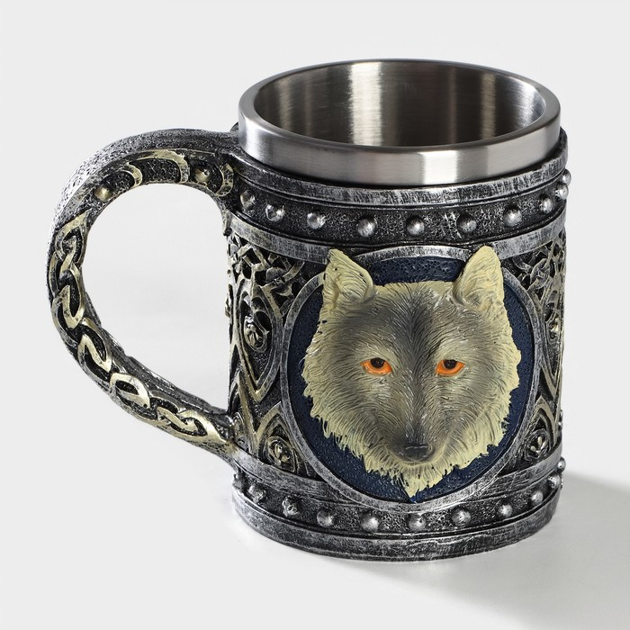 Кружка «Волк», 400 мл, цвет серебристый Кружка «Волк», 400 мл, цвет серебристый