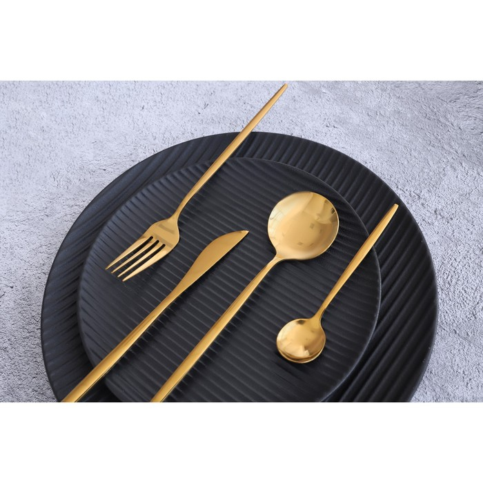 Столовые приборы из нержавеющей стали Magistro «Блинк», 4 предмета, цвет золотой Столовые приборы из нержавеющей стали Magistro «Блинк», 4 предмета, цвет золотой