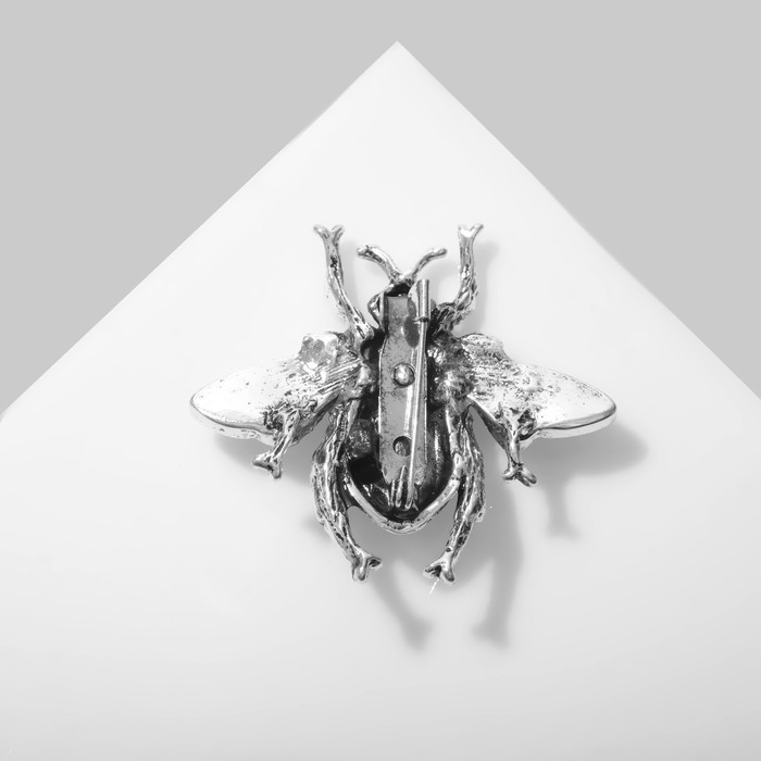 Брошь «Муха» классика, цвет чёрный в чернёном серебре Брошь «Муха» классика, цвет чёрный в чернёном серебре