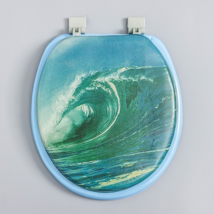 Сиденье для унитаза с крышкой,Росспласт, 43×37 см, мягкое, голубое, МИКС Сиденье для унитаза с крышкой,Росспласт, 43×37 см, мягкое, голубое, МИКС