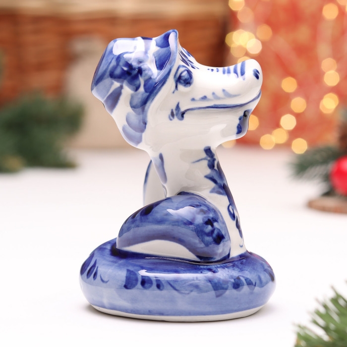 Сувенир Сувенир "Змея", №3, гжель, 11 см