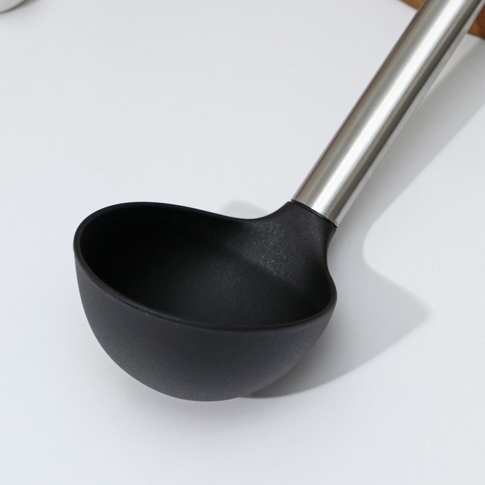 Половник из нержавеющей стали Доляна «Техно», 29 см Половник из нержавеющей стали Доляна «Техно», 29 см