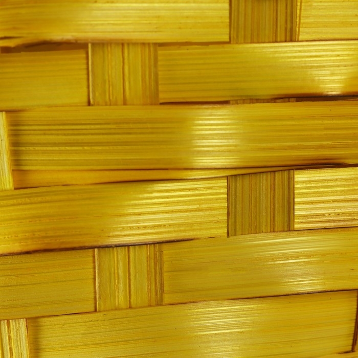 Корзина плетеная, D19 х 9,5 х 32 см, желтая, бамбук Корзина плетеная, D19 х 9,5 х 32 см, желтая, бамбук