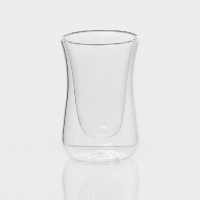 Стакан стеклянный с двойными стенками «Дуо», 70 мл, 6×6×9 см Стакан стеклянный с двойными стенками «Дуо», 70 мл, 6×6×9 см
