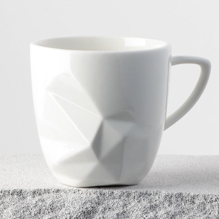 Кружка керамическая «Мрамор», бело-синяя, 350 мл, цвет белый Кружка керамическая «Мрамор», бело-синяя, 350 мл, цвет белый