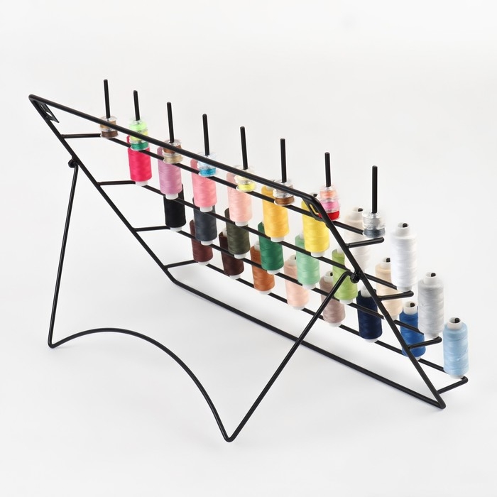Органайзер-стойка для ниток, настенная/настольная, с подставкой, 40 × 31 см, цвет чёрный Органайзер-стойка для ниток, настенная/настольная, с подставкой, 40 × 31 см, цвет чёрный