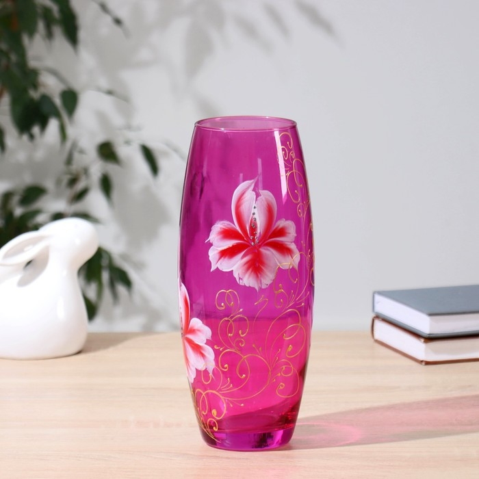 Ваза  Flora   Ваза  Flora  "Золотой вьюн" розовая  d-7,5см 10х26см