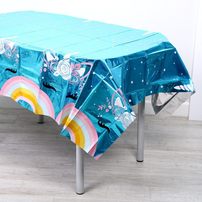 Скатерть одноразовая 182*137 Скатерть одноразовая 182*137 "Единорожка", фольга