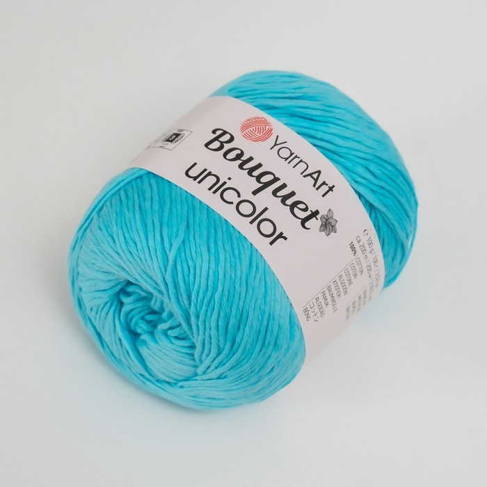 Пряжа Пряжа "Bouquet Unicolor" 100% хлопок 200м/100г (3226 голубой светлый)