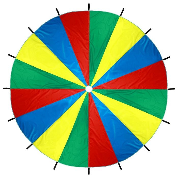 Парашют 16 секторов, 4 цвета, d=3 м, цвета МИКС
