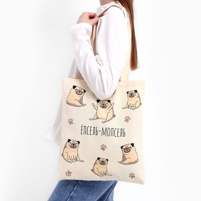 Шопер «Мопс» без молнии, без подклада, цвет бежевый Шопер «Мопс» без молнии, без подклада, цвет бежевый