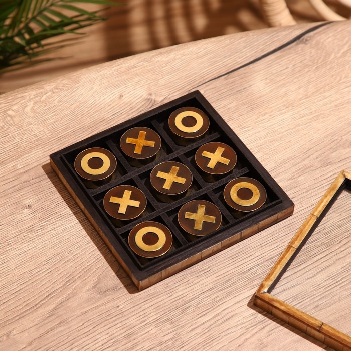 Игра настольная  Игра настольная "Крестики-нолики" 16х16 см, полирезин, кость