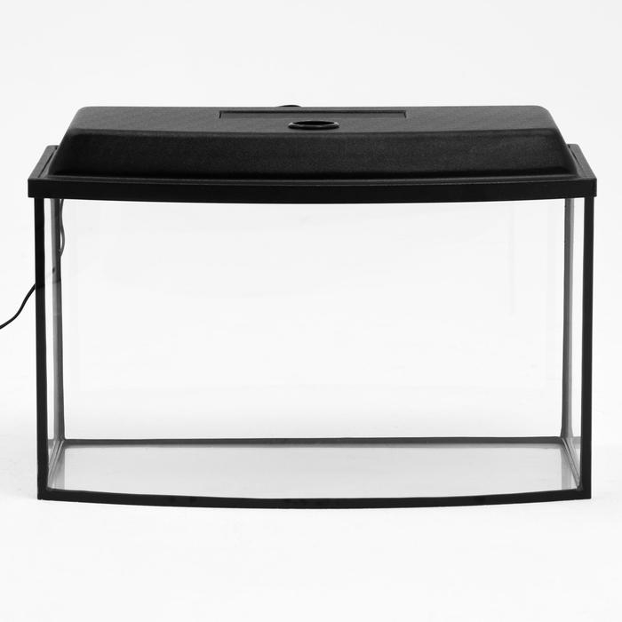 Аквариум Аквариум "Телевизор" с крышкой, 55 литров, 63 х 25 х 36/41 см, чёрный