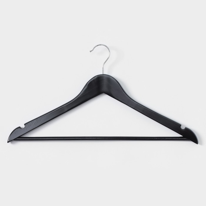 Плечики - вешалки для одежды LaDо́m Bois, 3 шт, с перекладиной, широкие плечики, деревянные сорт А, 44,5&times;1,2&times;23 см