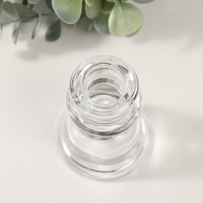 Подсвечник стекло на 1 свечу  Подсвечник стекло на 1 свечу "Нео" прозрачный d=2,3 см 6х6х7,5 см