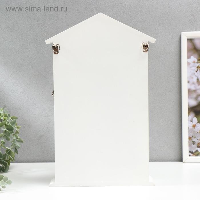 Ключница дерево 6 крючков с ящиком Ключница дерево 6 крючков с ящиком "Ключи от дома" 36х22х8 см