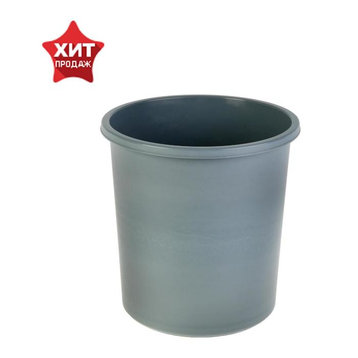 Корзина для бумаг и мусора Стамм, 18 литров, пластик, серая Корзина для бумаг и мусора Стамм, 18 литров, пластик, серая