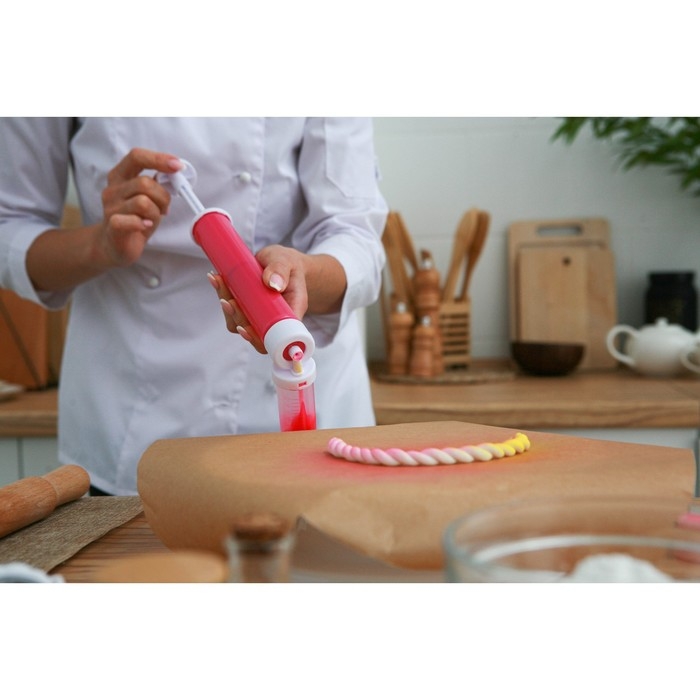 Аэрограф механический, 25&times;12&times;3 см, 4 ёмкости в комплекте, цвет МИКС