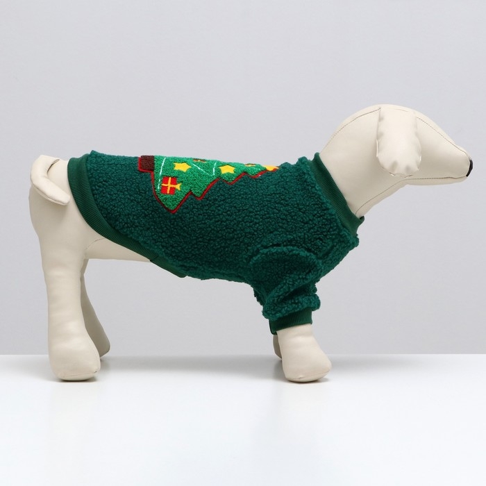 Толстовка "Ёлка", размер M, зелёная (ДС 30, ОШ 26, ОГ 38 см)