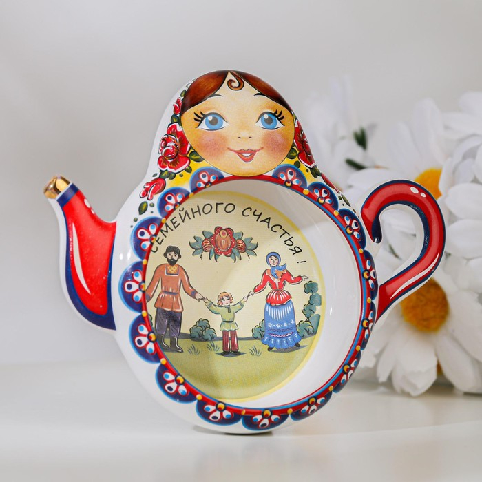 Подставка под чайный пакетик  Подставка под чайный пакетик "Матрешка" Семейного счастья! , 9 см