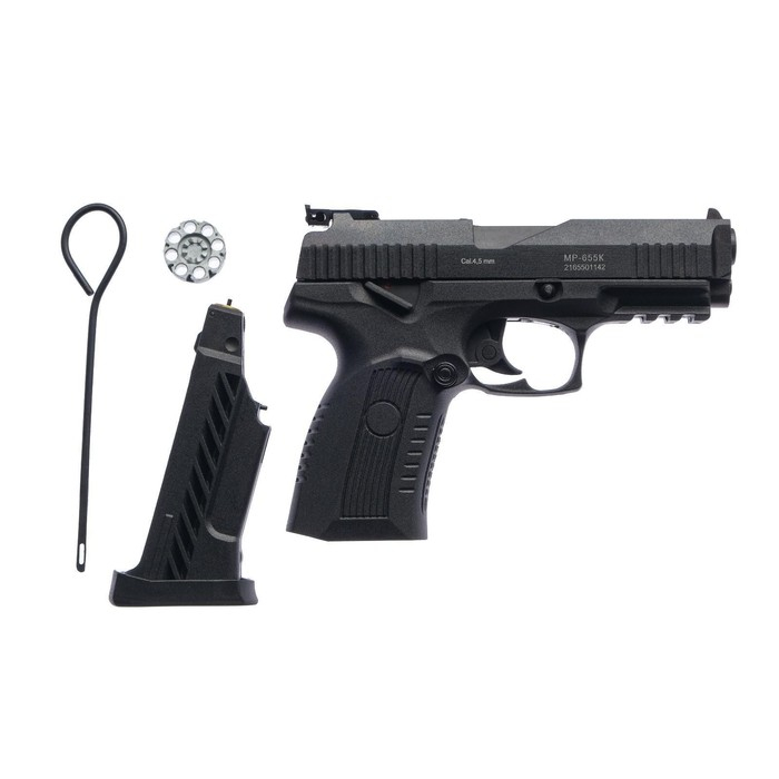 Пистолет пневматический  Пистолет пневматический "МР-655К" кал. 4.5 мм, 3 Дж, корп. металл, до 110 м/с