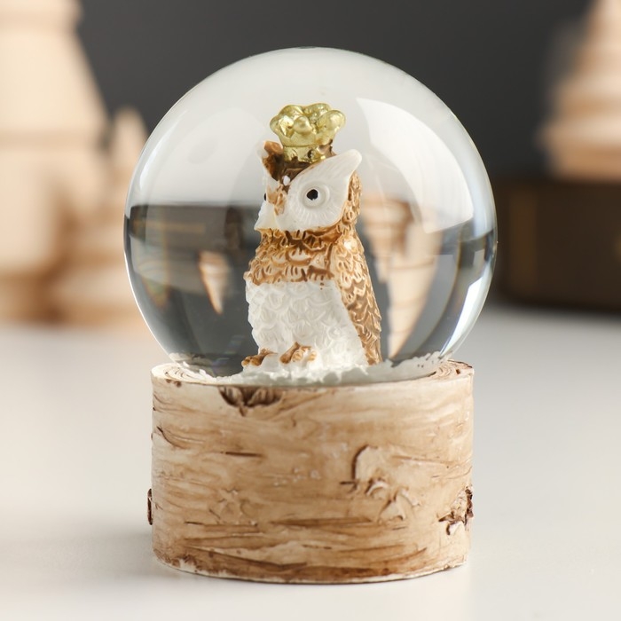 Сувенир полистоун водяной шар Сувенир полистоун водяной шар "Птица в короне" МИКС 4,5х4,5х6 см