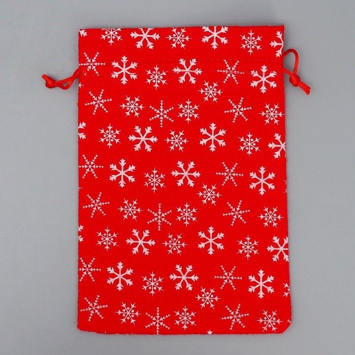Мешочек подарочный холща «Парад снежинок», 16 х 24 см +/- 1.5 см, Новый год Мешочек подарочный холща «Парад снежинок», 16 х 24 см +/- 1.5 см, Новый год
