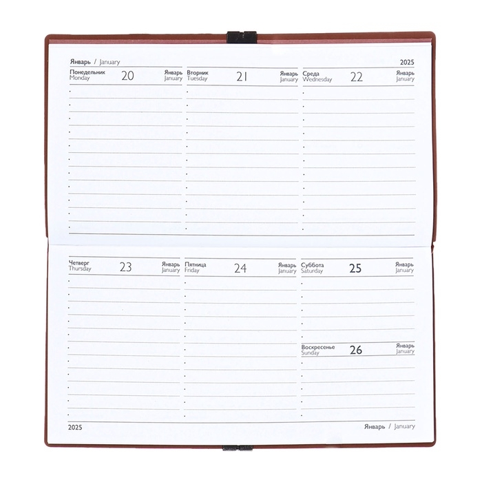 Еженедельник датир 2025г 175х95мм мягк обл иск кож 64л ESCALADA, бл тис, бл 70 г/м²,кор-ый Еженедельник датир 2025г 175х95мм мягк обл иск кож 64л ESCALADA, бл тис, бл 70 г/м²,кор-ый