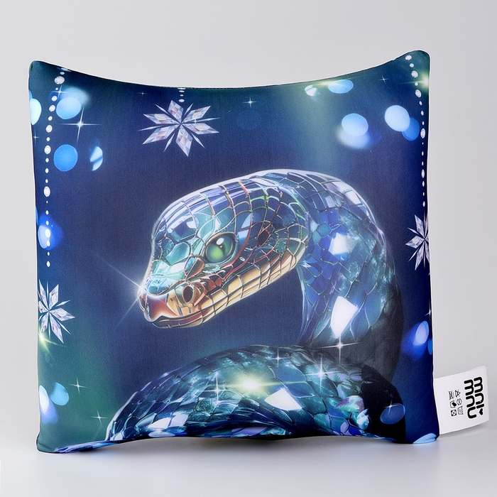 Новый год! Антистресс подушка-игрушка &laquo;Змея&raquo;, синяя