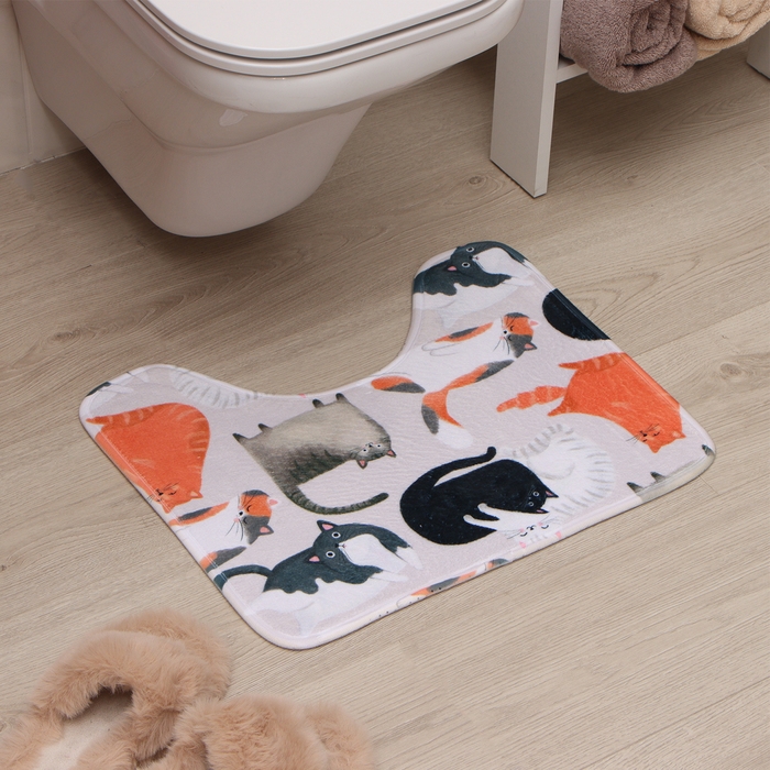 Коврик для ванной Этель Коврик для ванной Этель "Котики", 50х40 см, велюр