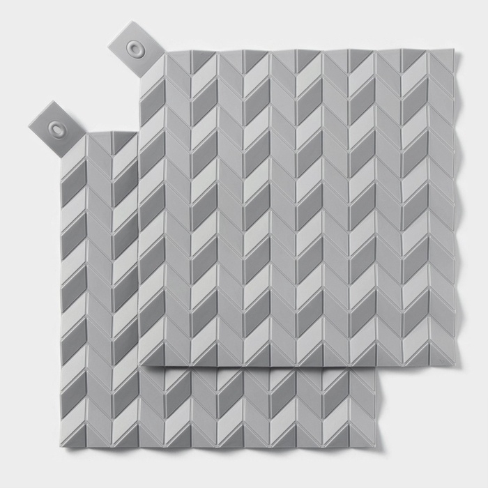 Набор подставок под горячее Набор подставок под горячее "Бамбук", 2 шт, 19,5х19,5х0,4 см, цвет серый