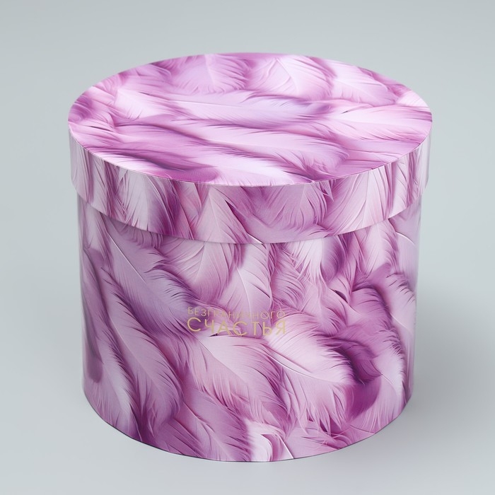 Набор шляпных коробок 5 в 1, упаковка подарочная, «Перья», 13 х 14 ‒ 19.5 х 22 см